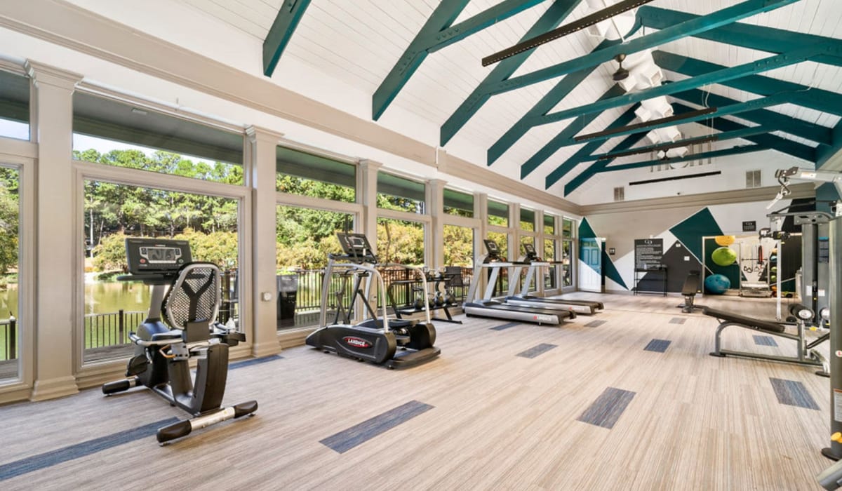 Fitness center with exercise equipment at The Legacy at Druid Hills in Atlanta, Georgia