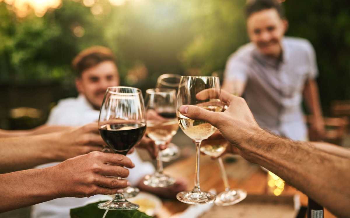 Resident raising a toast near Parkwood Manor in Norfolk, Virginia