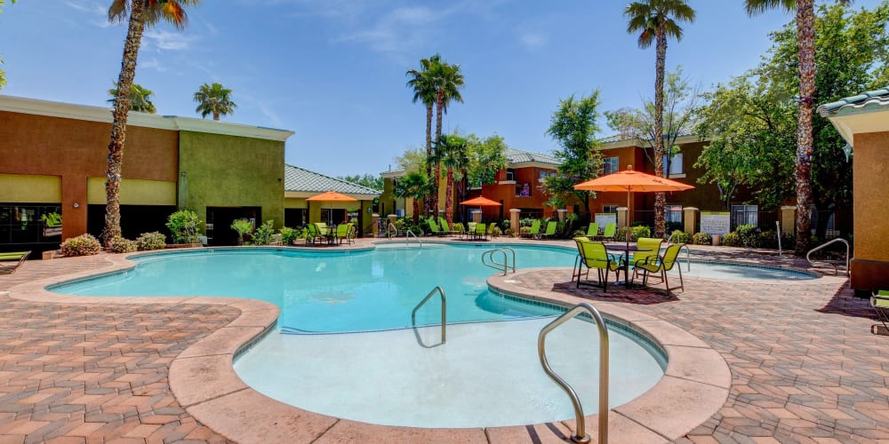 Sparkling pool at Durango Canyon Apartments in Las Vegas, Nevada