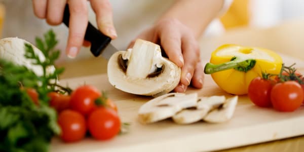 Chef cutting vegetables at Montello Care Center in Montello, Wisconsin