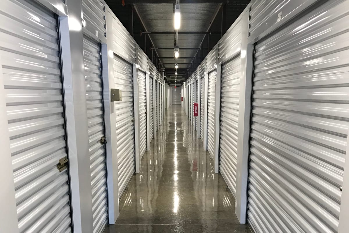 The interior storage units at Storage 365 in Worcester, Massachusetts