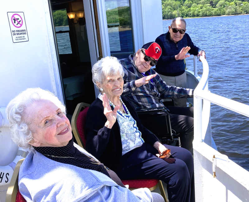 Residents out on a boat Ebenezer Ridges Campus in Burnsville, Minnesota