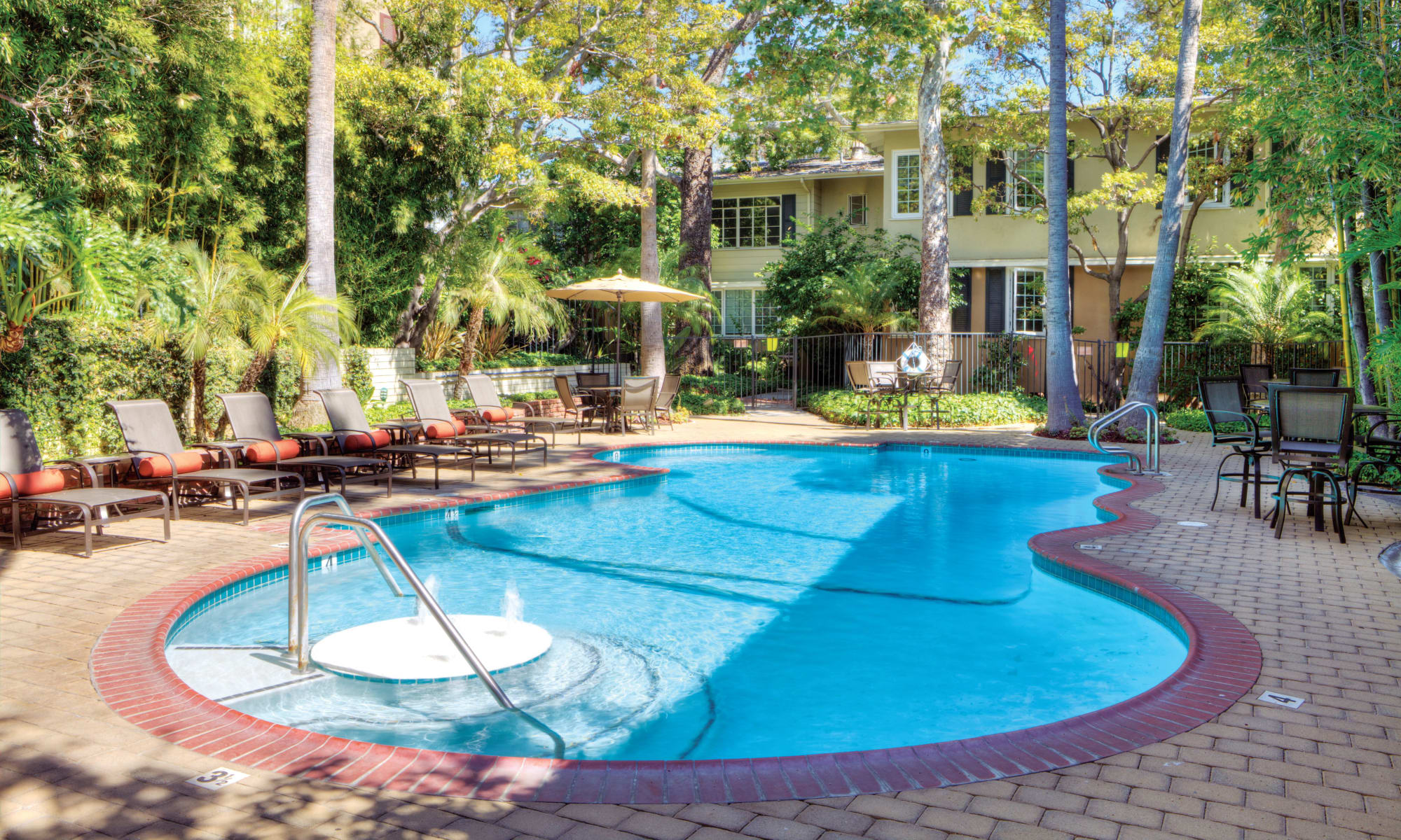 Swimming pool at West Park Village in Los Angeles, California