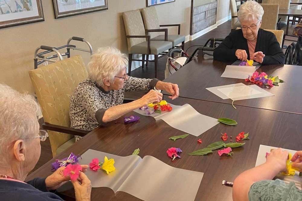 Residents enjoying an activity at Legacy Living Defiance in Defiance, Ohio