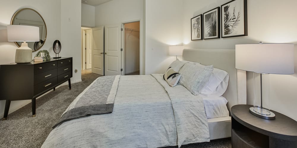 Model bedroom at Broadstone Toscano in Houston, Texas
