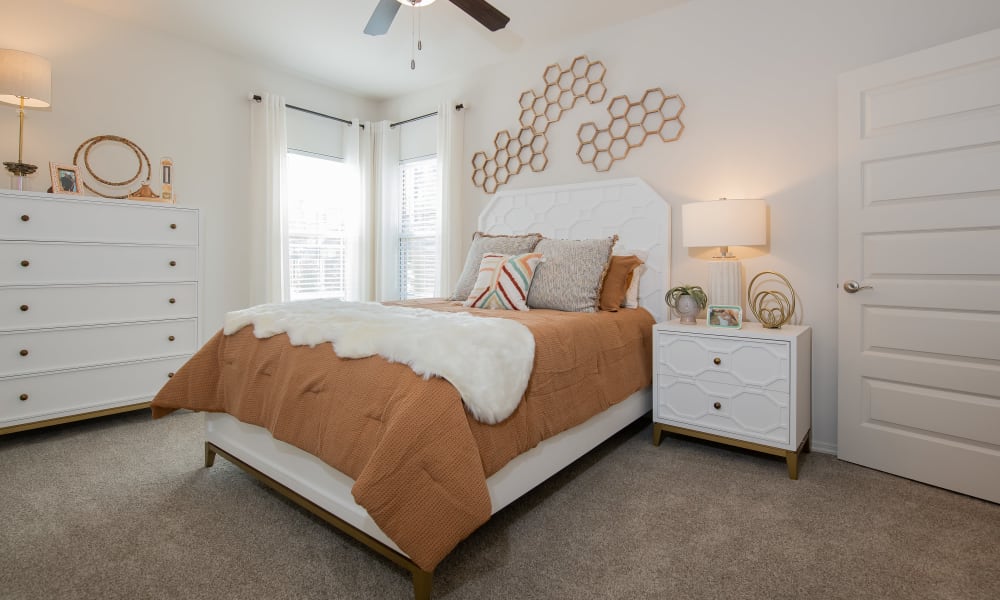 Bright bedroom at Artisan Crossing in Norman, Oklahoma