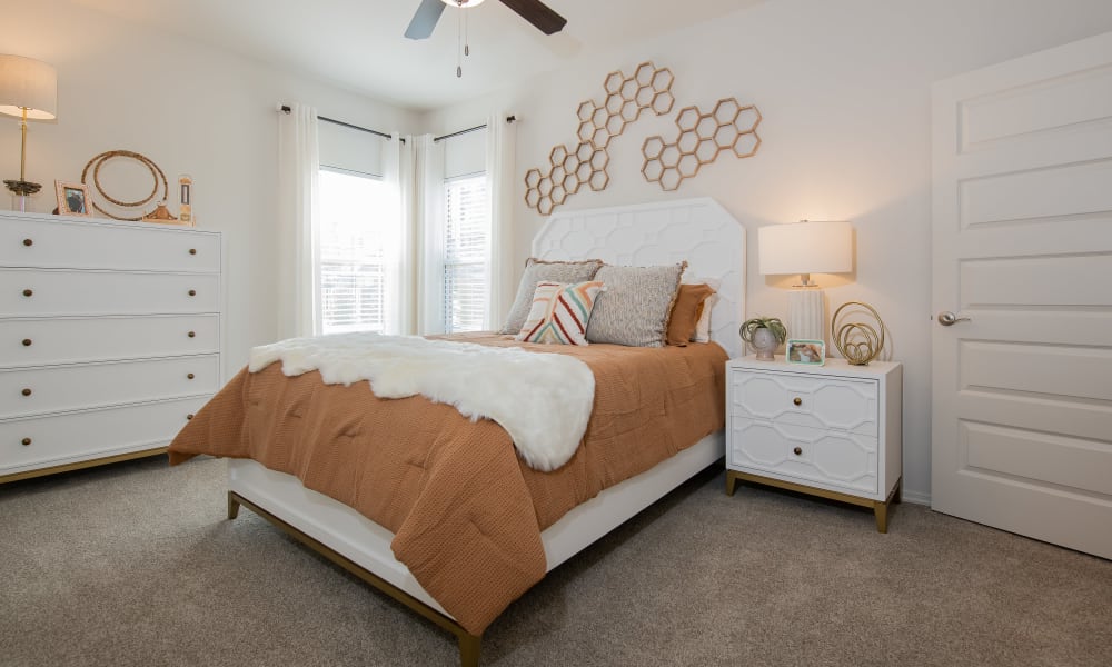 Bright bedroom at 24Hundred Apartments in Oklahoma City, Oklahoma