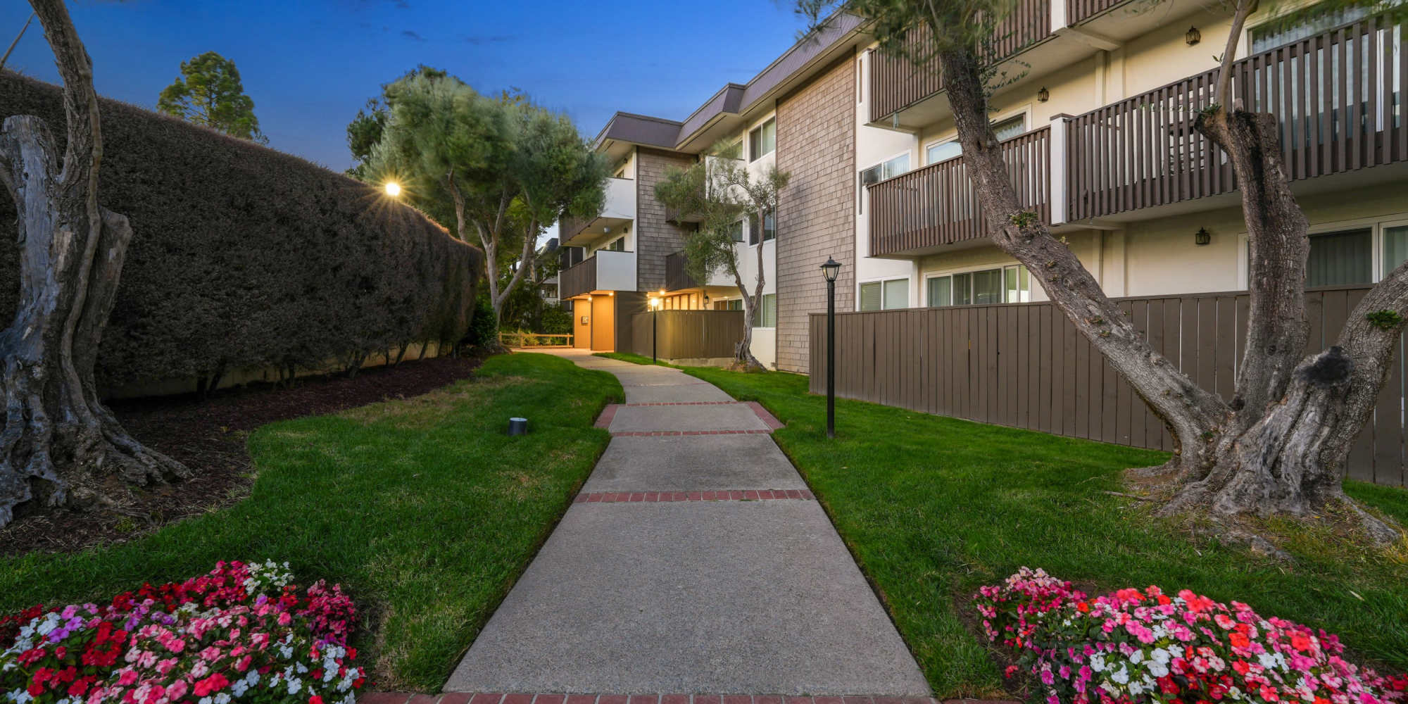 Apartment exterior in Belmont, California at The Riley at Belmont Hills
