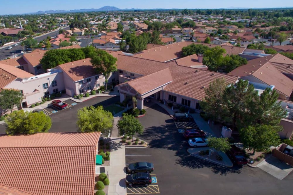 Aerial view at The Citadel Senior Living in Mesa, Arizona