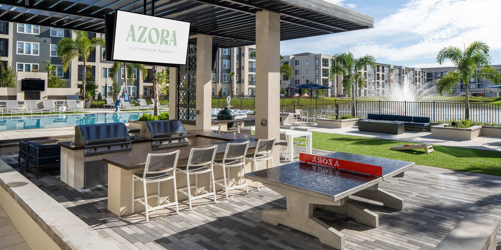 Pool deck at Azora at Cypress Ranch in Lutz, Florida