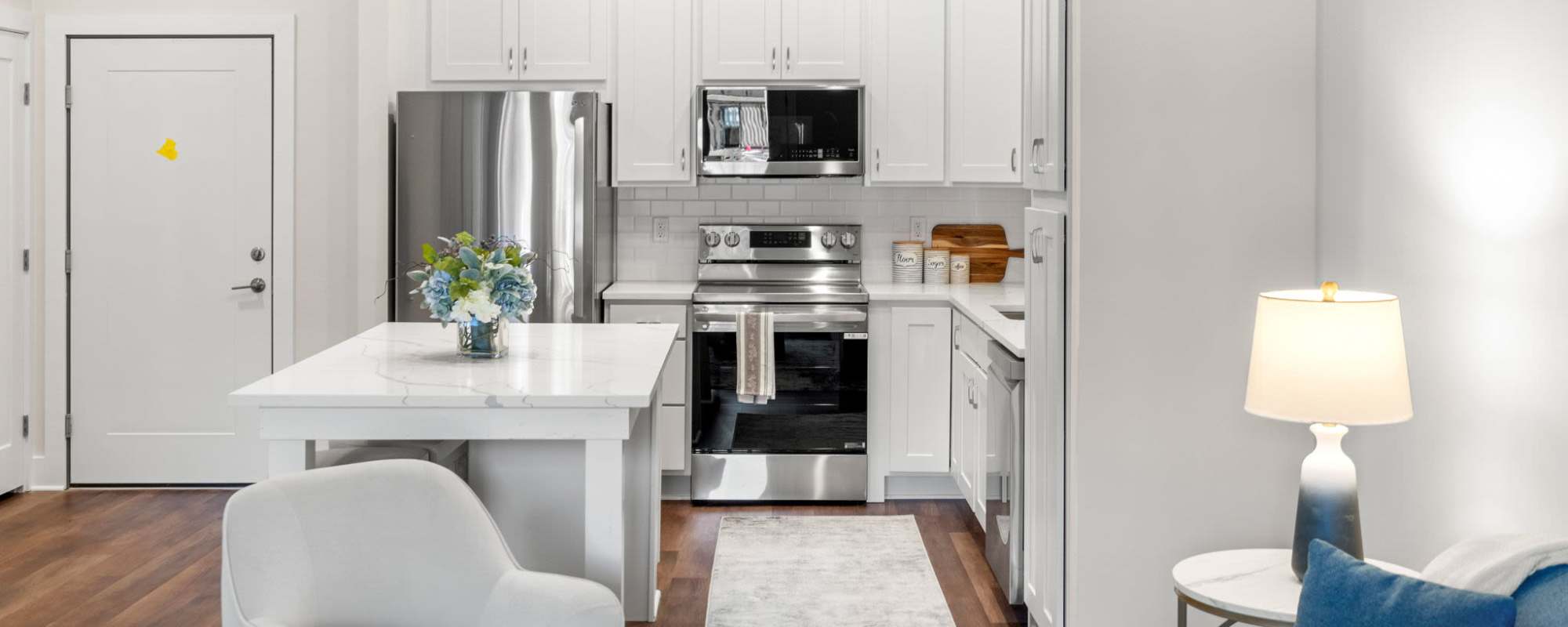 Kitchen at Pomeroy Apartments in Meriden, Connecticut