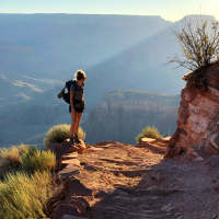 Woman trekking near Paseo Park in Glendale, Arizona