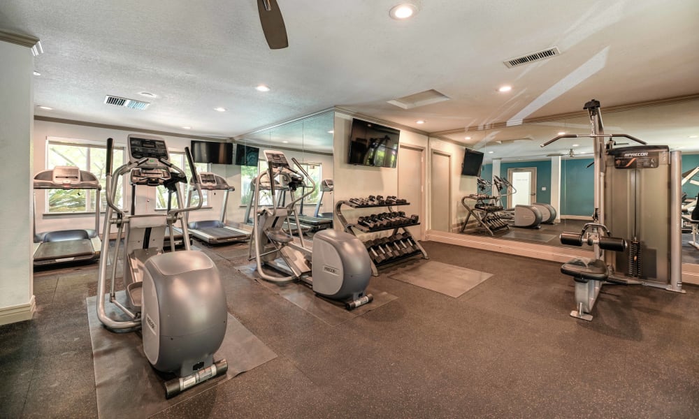 On-site fitness center at Harbor Oaks Apartments in Sacramento, California