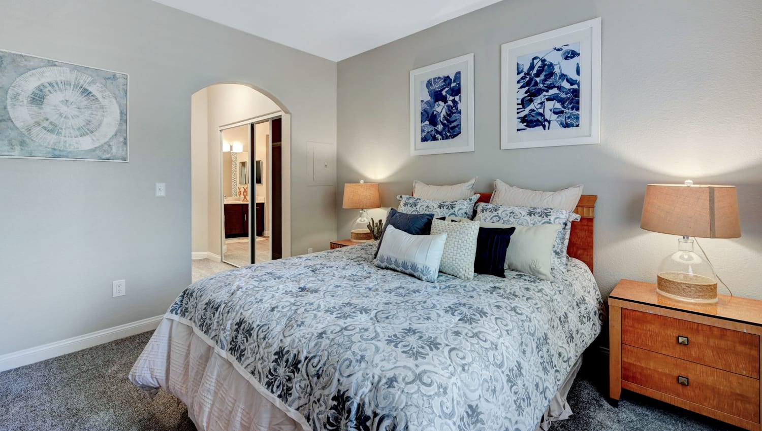 Model bedroom at Canyon Villas Apartments in Las Vegas, Nevada