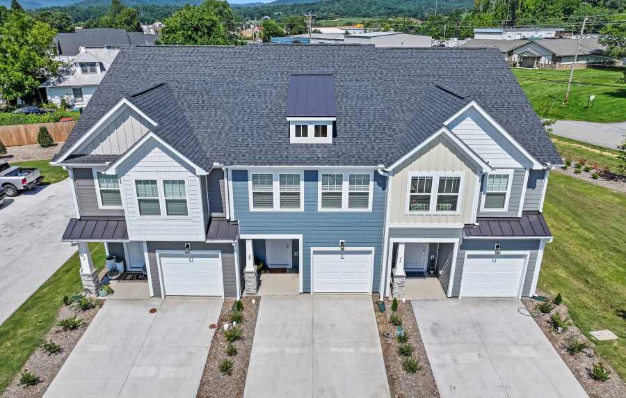 Exterior of townhomes at Artisan Living Mills River in Mills River, North Carolina