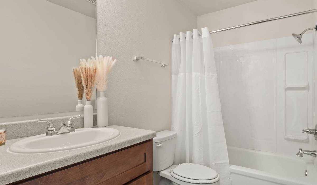 Modern bathroom at Satsuma Village in Lake Charles, Louisiana