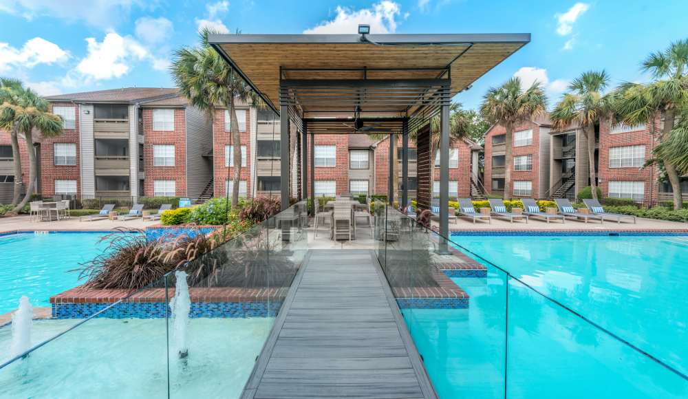 Gorgeous swimming pool at The Haven On Buoy in Webster, Texas