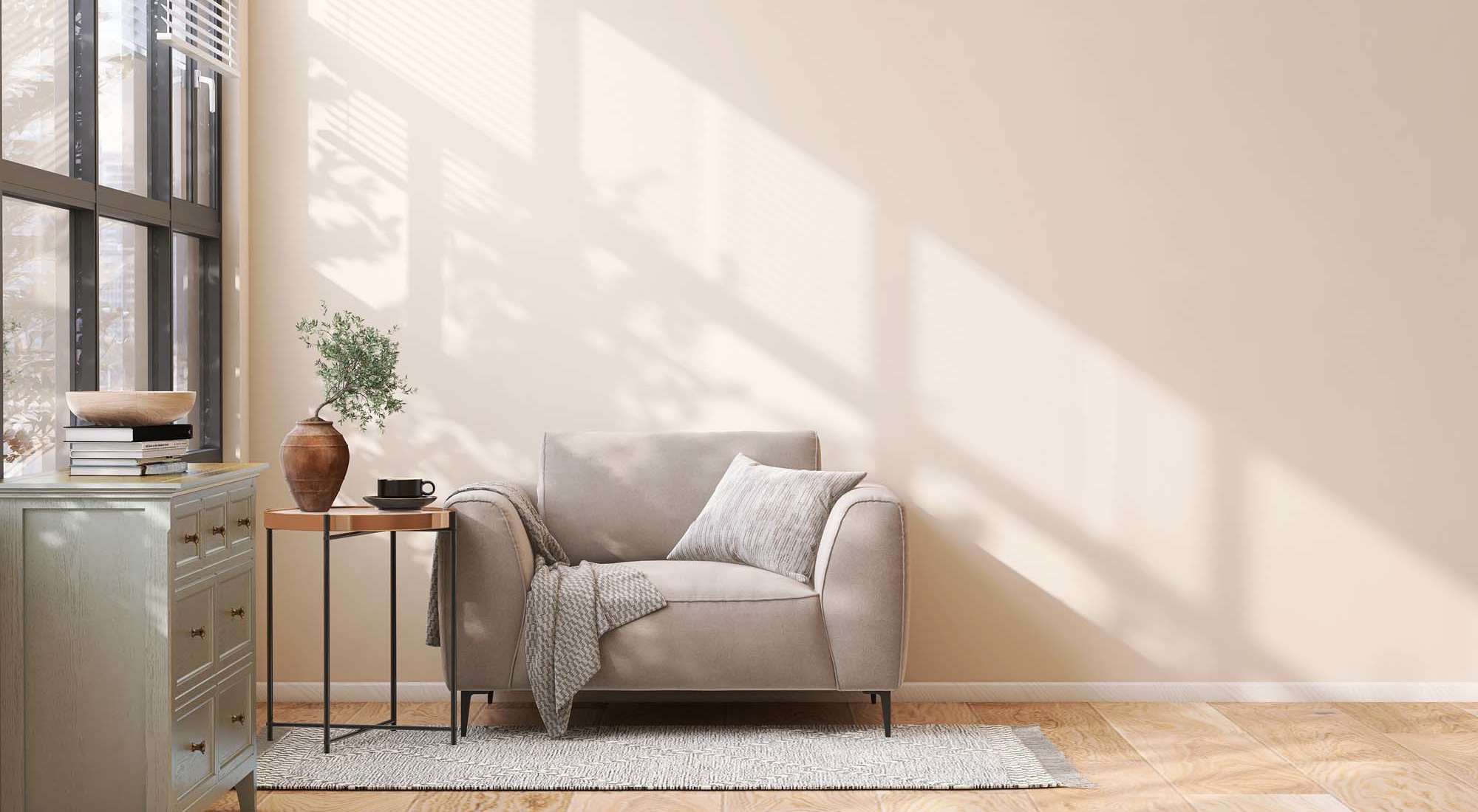 Living room with a large window and lots of natural at Baywoods in Antioch, California