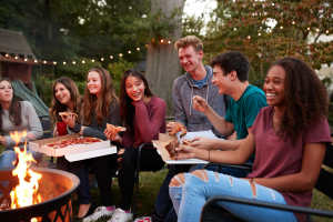 Residents having a party near Heron Creek Apartments in Moses Lake, Washington