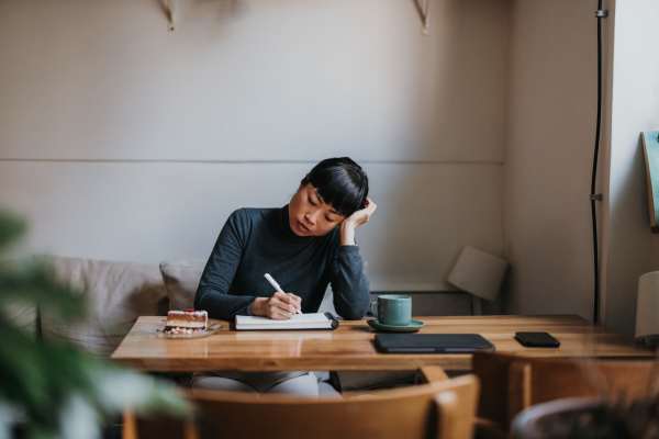 Resident studying near Waters Edge in Sacramento, California