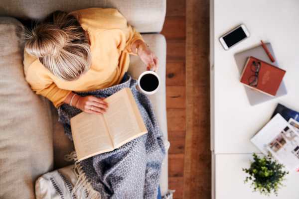 Resident reading at Valencia Pointe in San Diego, California