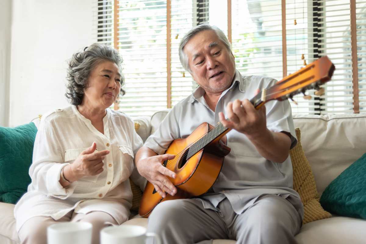 Residents jamming at Watermere on Oak Street in Roanoke, Texas