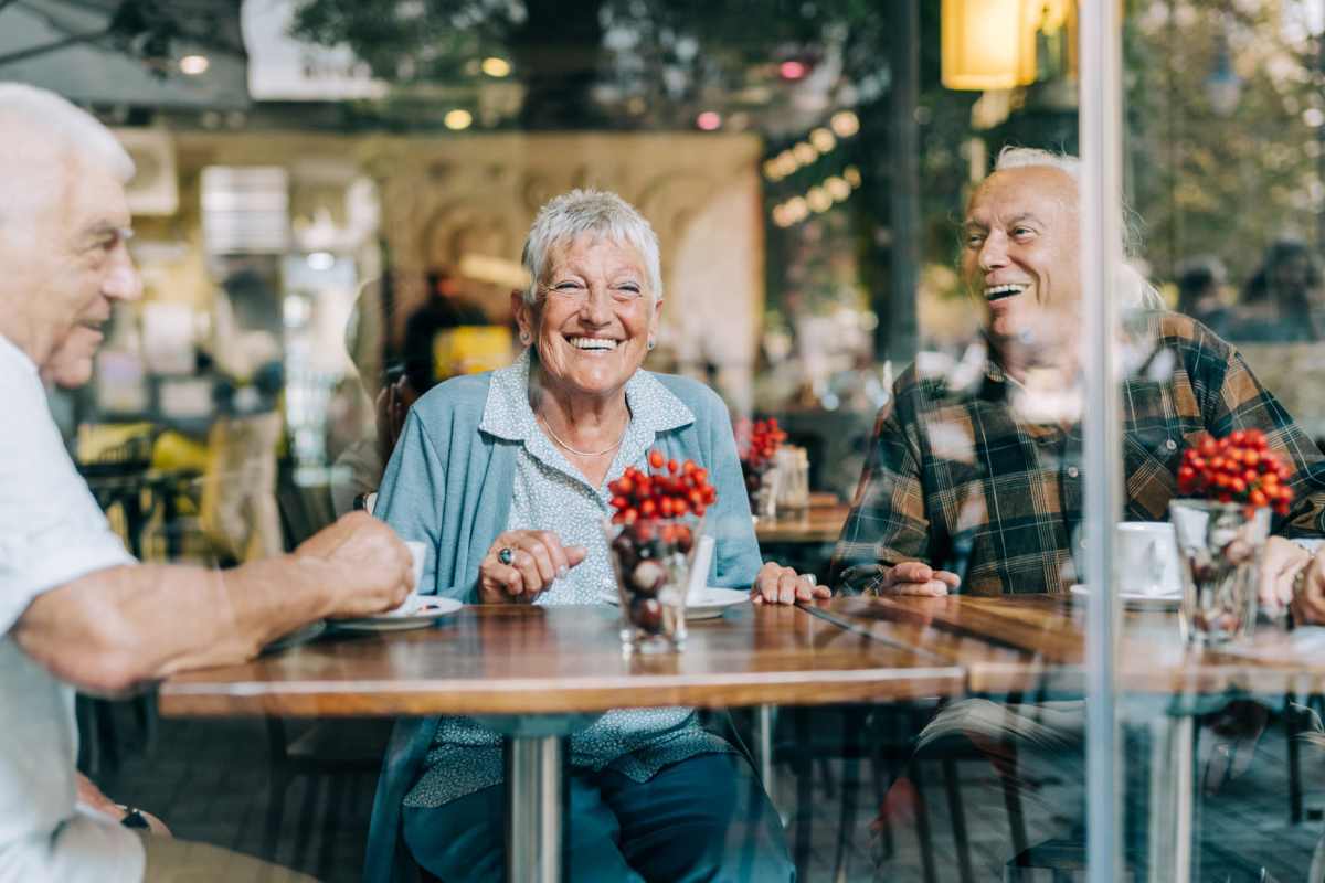 Residents at a cafe near Palm Garden in Orange, Texas