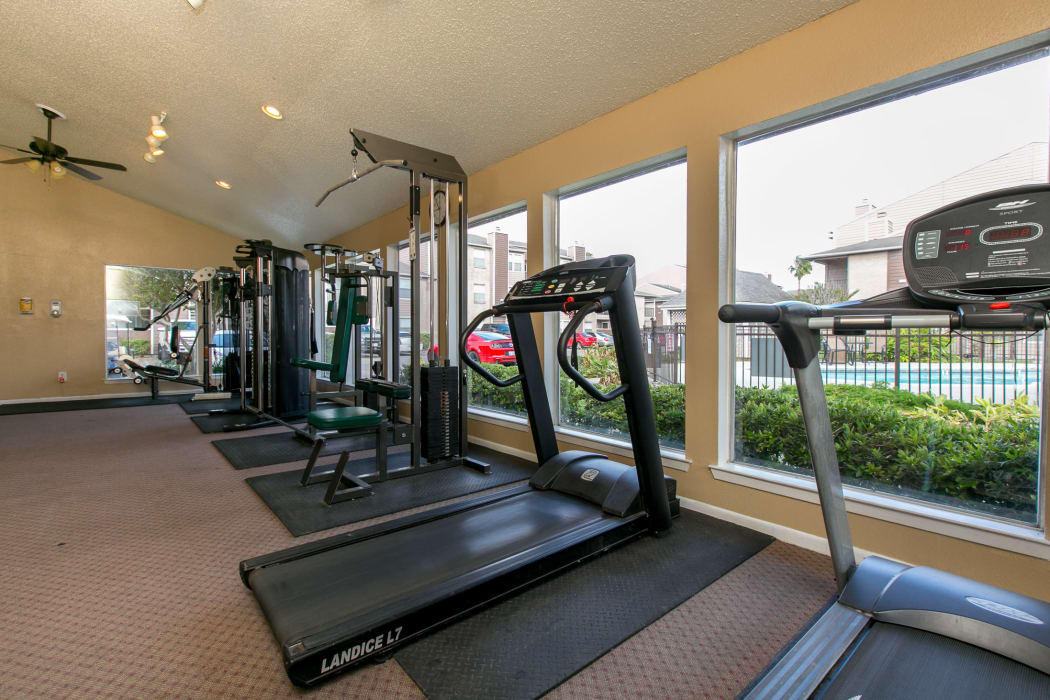 Treadmill in the fitness center at Walnut Ridge Apartments in Corpus Christi, Texas