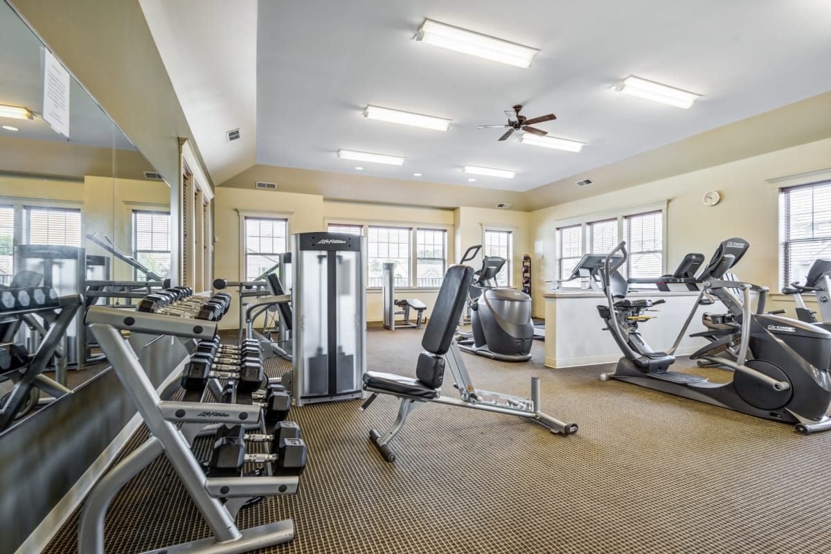Modern fitness center at Saratoga Crossing in Farmington, New York