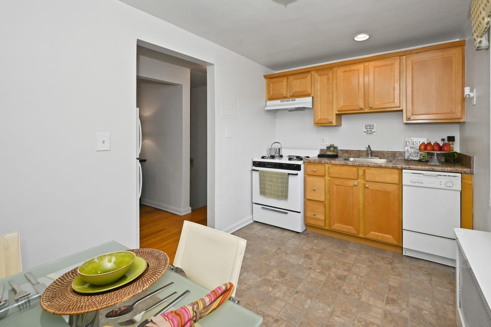 Kitchen at Brookchester Apartments in New Milford, New Jersey