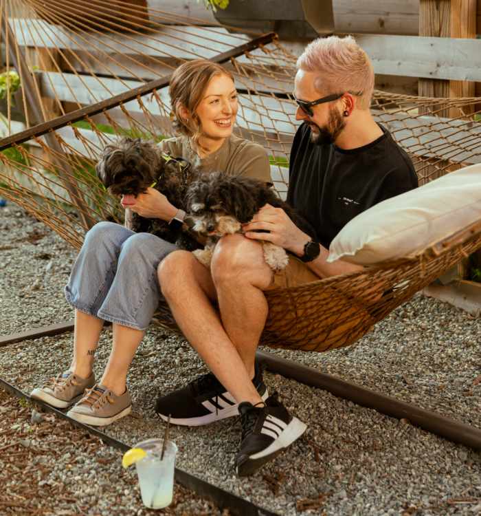 Couple in a hammock near Harlan Flats in Wilmington, Delaware