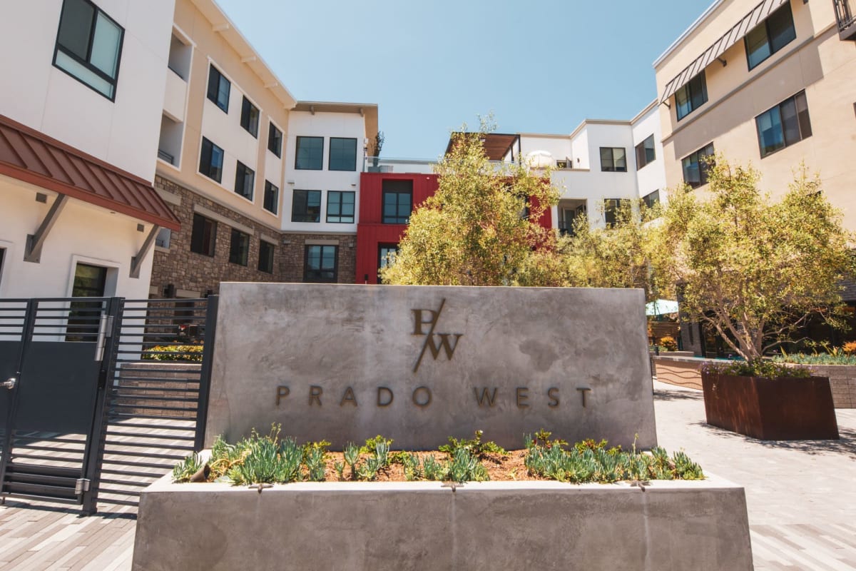 Exterior view of welcome sign at Prado West in Dana Point, California