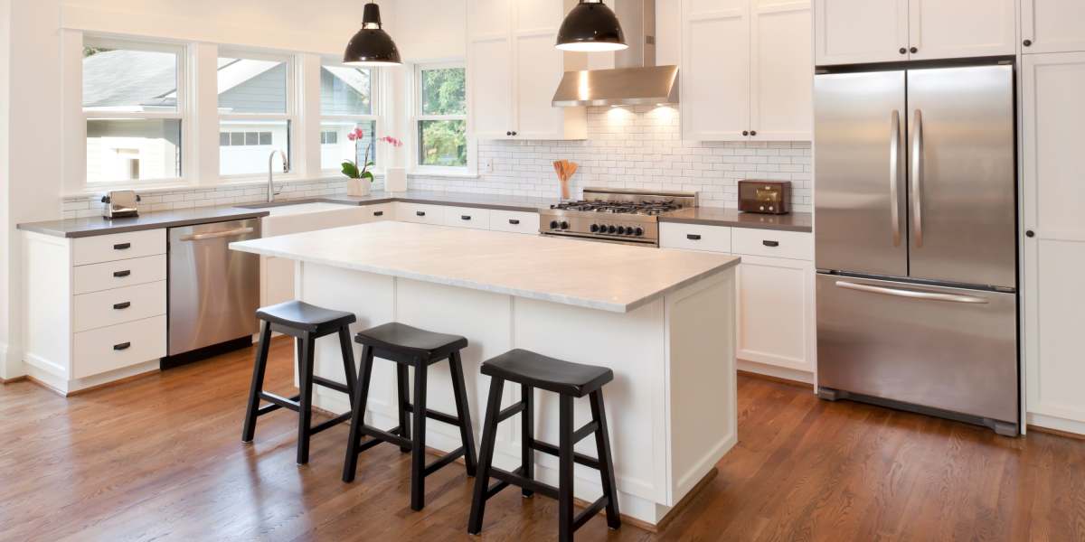 Classy kitchen with trendy stainless-steel appliances at Landings at East Pointe in Fort Myers, Florida