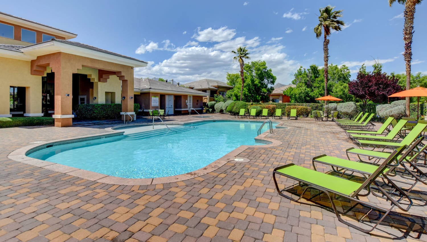 Sparkling pool at Canyon Villas Apartments in Las Vegas, Nevada