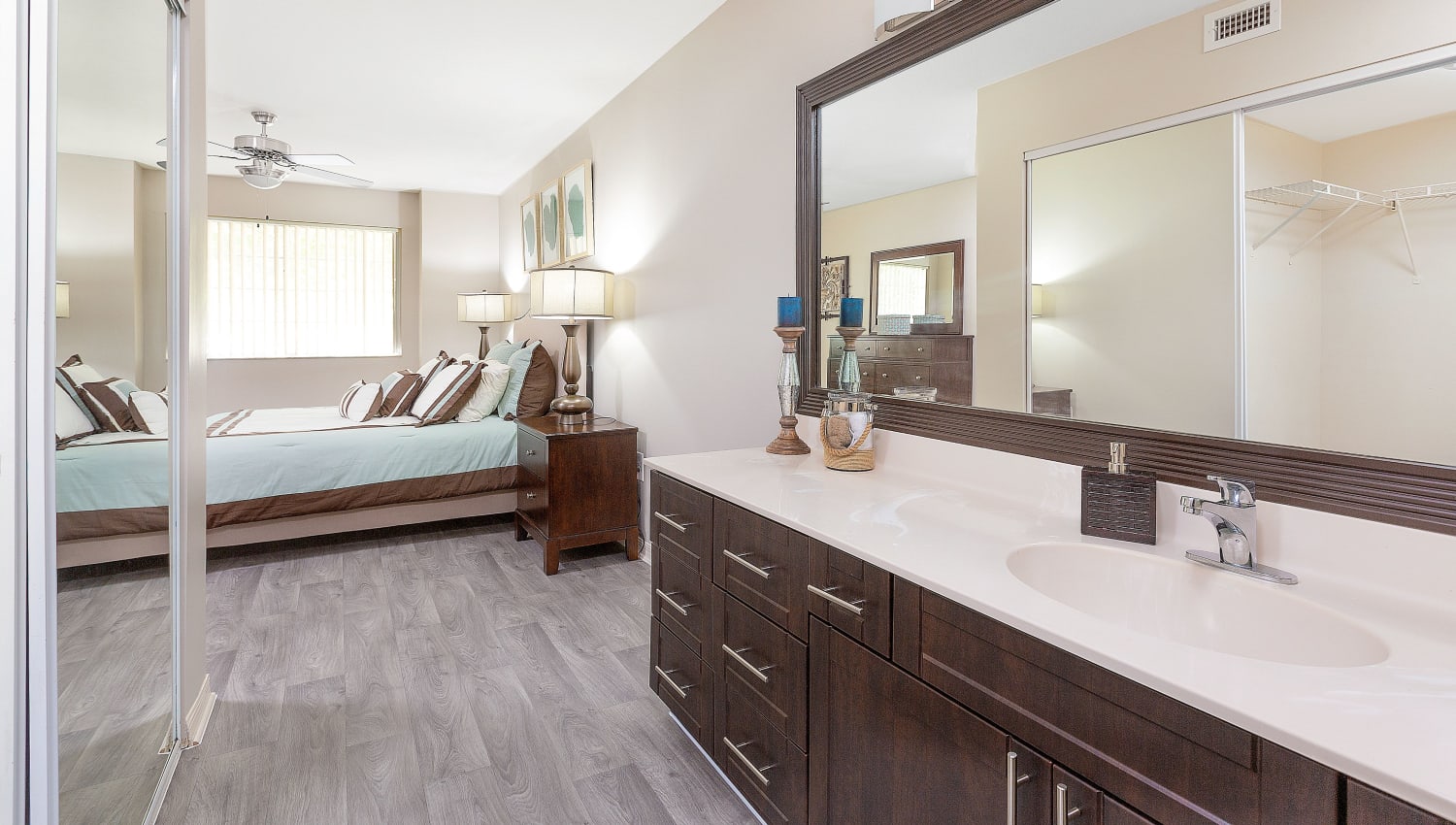 Primary suite at Club Lake Pointe Apartments in Coral Springs, Florida