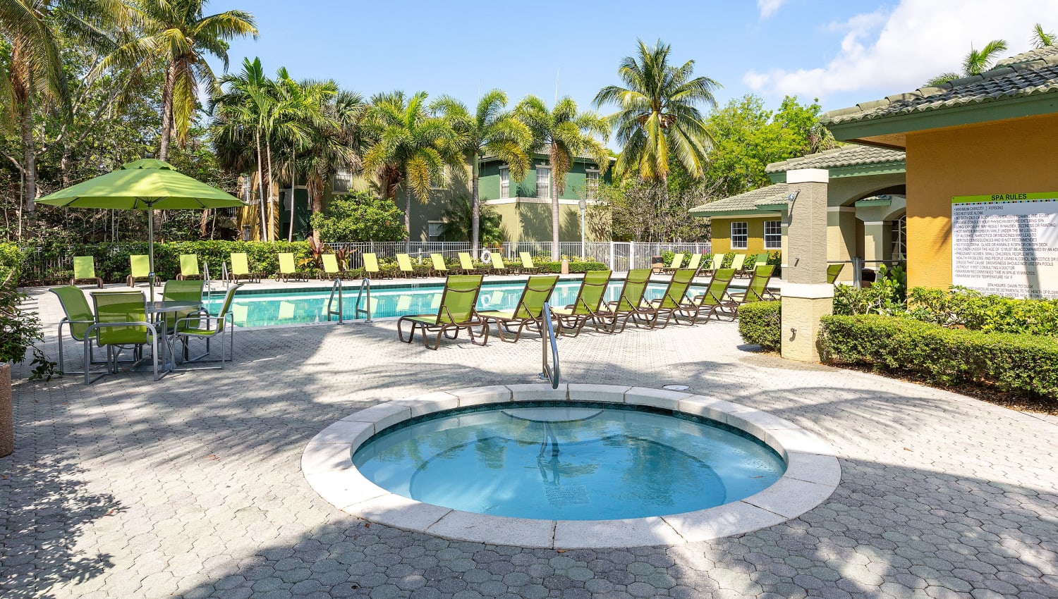 Second spa by the pool at Quantum Lake Villas Apartments in Boynton Beach, Florida