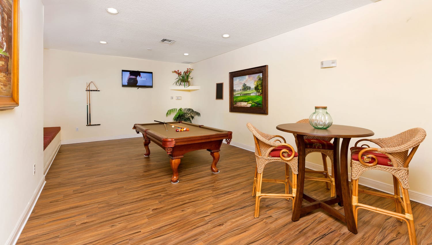 Billiards room at Quantum Lake Villas Apartments in Boynton Beach, Florida