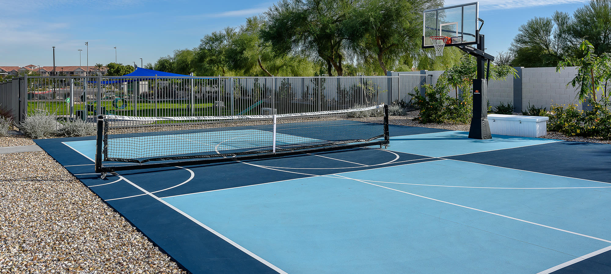 Basketball and pickleball court at Aviva Goodyear in Goodyear, Arizona