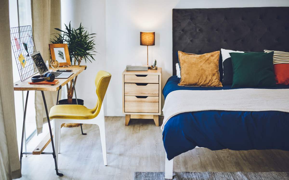 Bedroom with window at Stonebridge Manor Apartments in Gretna, Louisiana