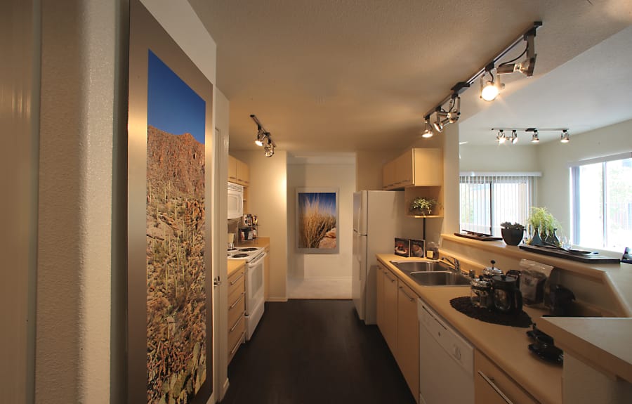 Model kitchen at Sage Luxury Apartment Homes in Phoenix, Arizona