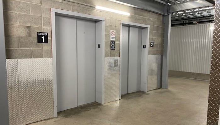 Elevators for convenient storage at A Storage Place in Wilsonville, Oregon