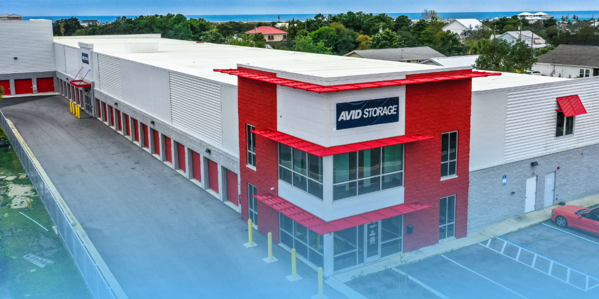 Exterior view of Avid Storage in Panama City Beach, Florida