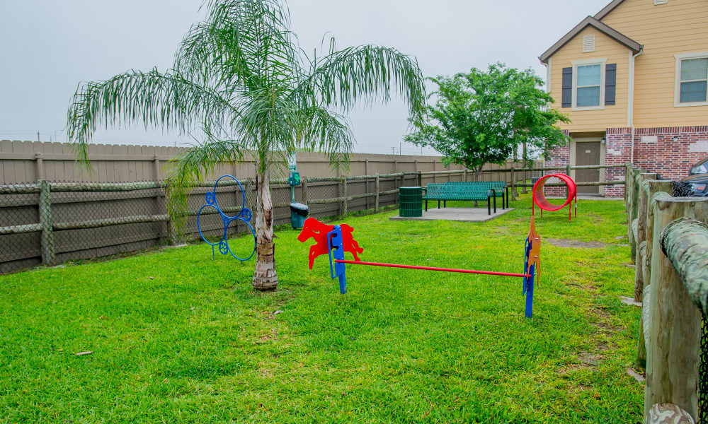 Onsite dog park at Tuscana Bay Apartments in Corpus Christi, Texas