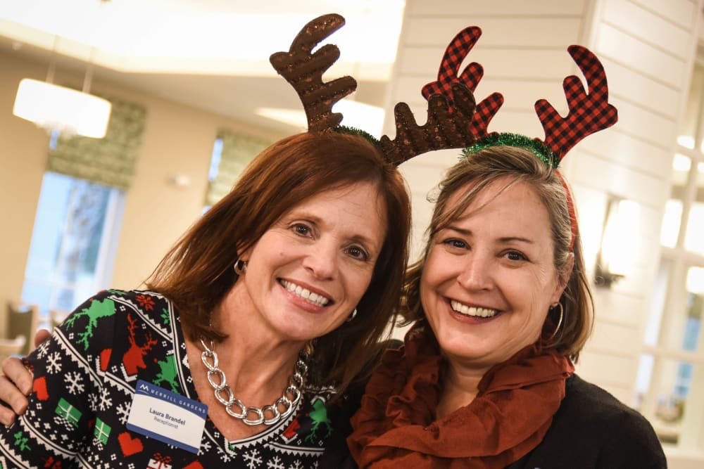 Team members at the community Christmas party at Merrill Gardens at Carolina Park in Mount Pleasant, South Carolina