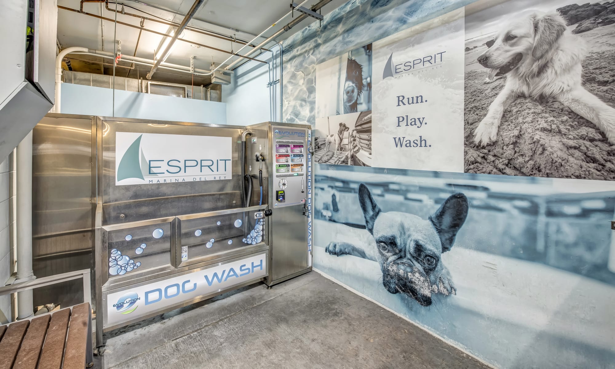Dog washing station at Esprit Marina del Rey in Marina del Rey, California