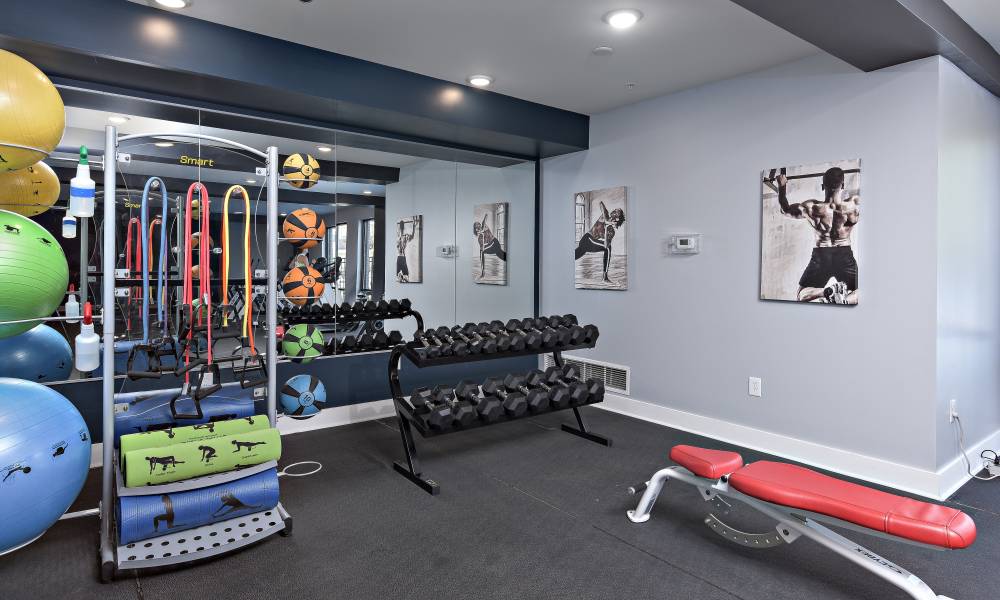 Community fitness center at Echo Park in Bloomington, Indiana