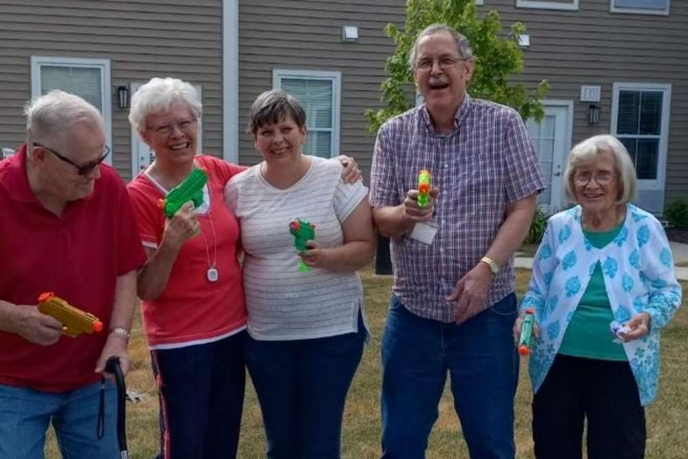 Squirt gun painting at Legacy Living Defiance in Defiance, Ohio