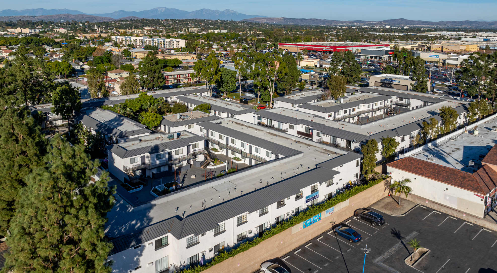 Aerial View of Portico Apartments Map + Directions | Portico in Fullerton, California
