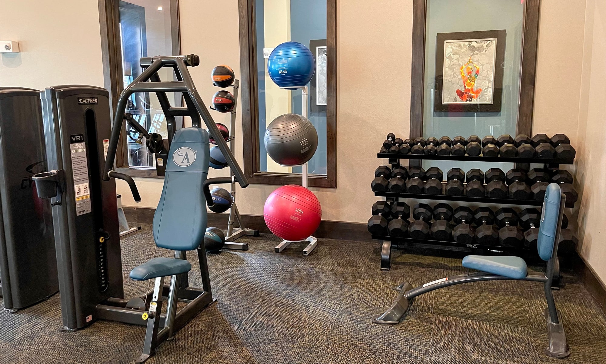 Enjoy apartments with a gym at The Abbey at Spring Town Center in Spring, TX