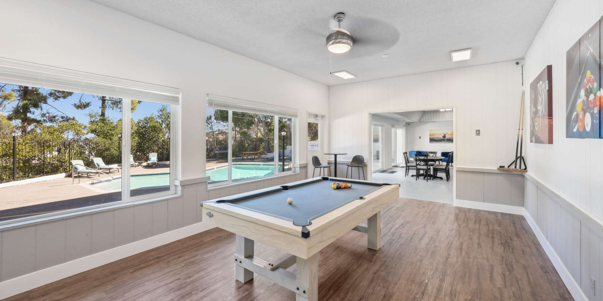 Billiards table at The Riley at Belmont Hills in Belmont, California